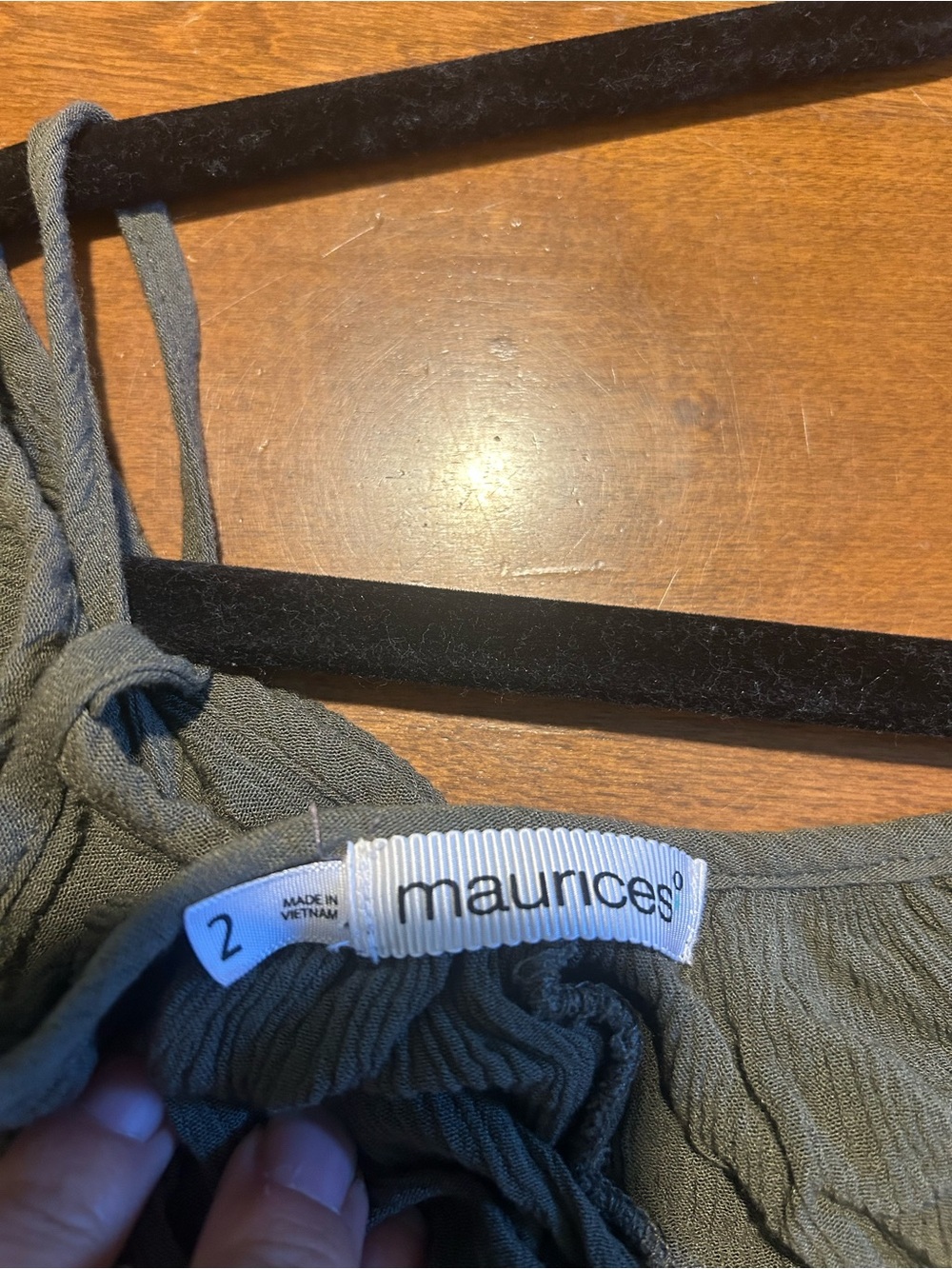 Maurices Olive Green Off-Shoulder Lace-Trim Tunic - Picture 3 of 3